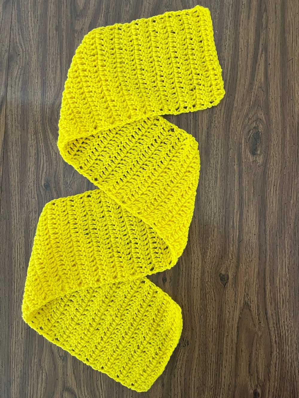 Men and Women’s Handmade Crochet Yellow Scarf